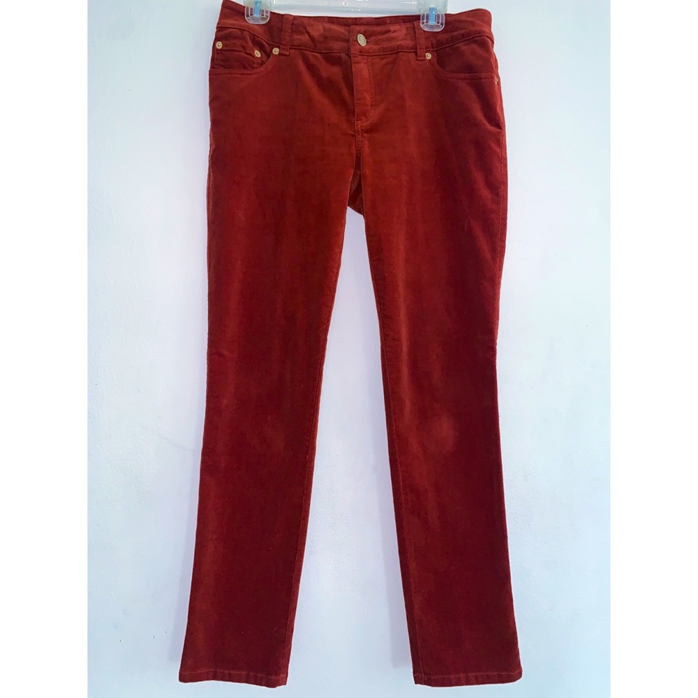 Black Label Chicos Rustic Orange Corduroy Stretch Pants Size 0 (US: Size 4-6)